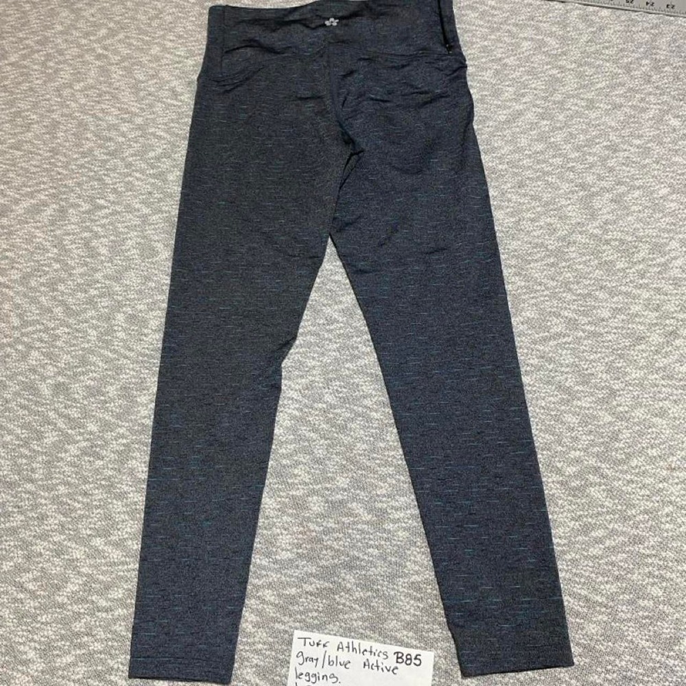 Tuff Athletics Gray/blue leggings with 1 zipper pocket women S. SKU-B85 - Picture 7 of 8